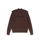 VALENTINA BROWN POINTELLE KNIT CAPE SWEATER