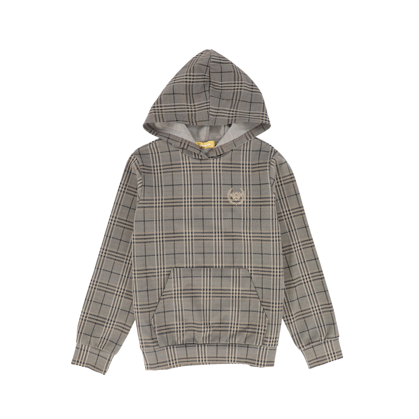 LE BOURDON BROWN PLAID PRINT SWEATSHIRT