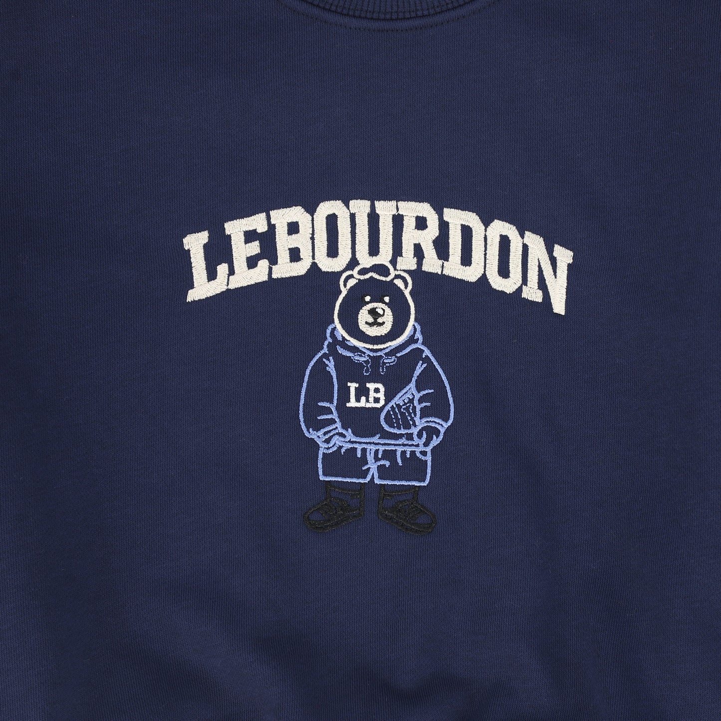 LE BOURDON NAVY TEDDY EMBROIDERED SWEATSHIRT SET