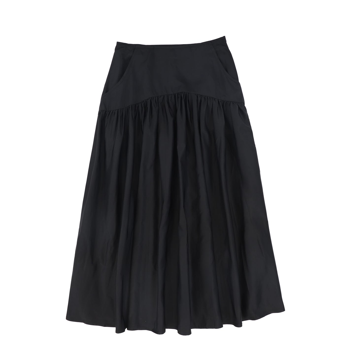 VALENTINA BLACK TAFFETA POCKET SKIRT