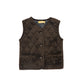 LE BOURDON BROWN QUILTED CORDUROY VEST SET