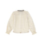 FRANCESCA GUILIANO CREAM VELVET POLKA DOT BLOUSE