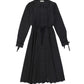 VALENTINA BLACK VELVET RIBBON EYELET DRESS