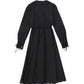 VALENTINA BLACK VELVET RIBBON EYELET DRESS