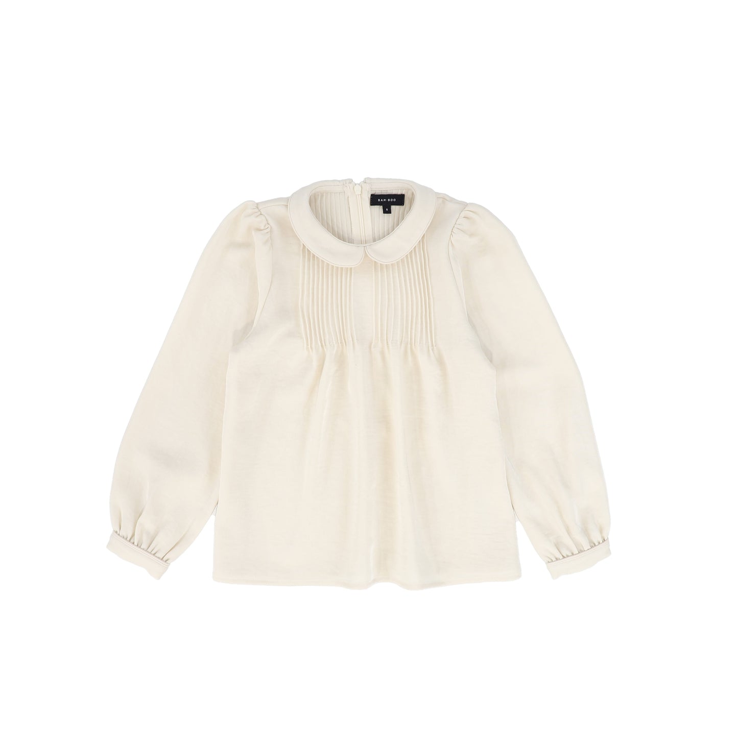 BAMBOO BEIGE PLEAT PETER PAN COLLAR BLOUSE