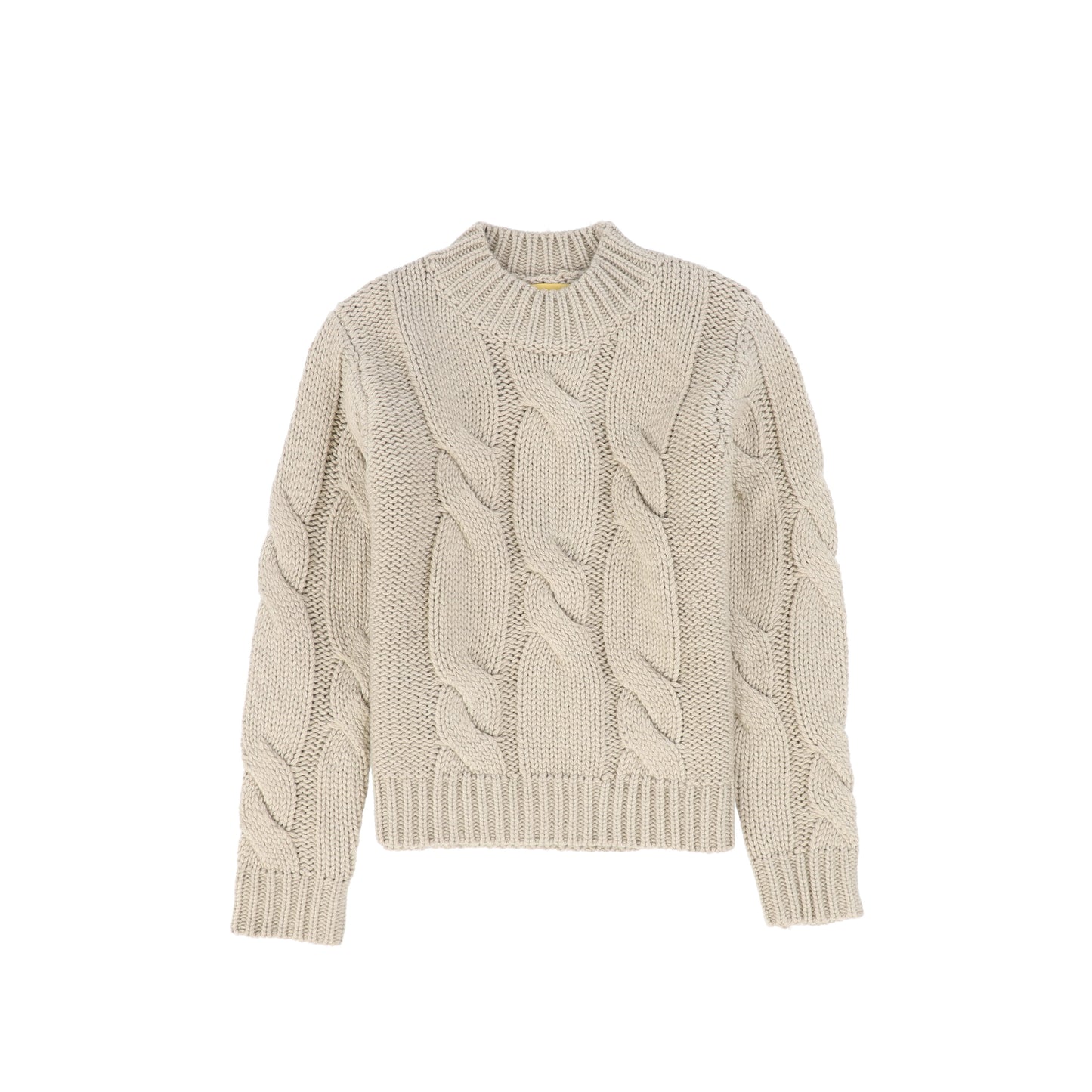 LE BOURDON BEIGE CABLE KNIT CHUNKY SWEATER