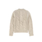 LE BOURDON BEIGE CABLE KNIT CHUNKY SWEATER