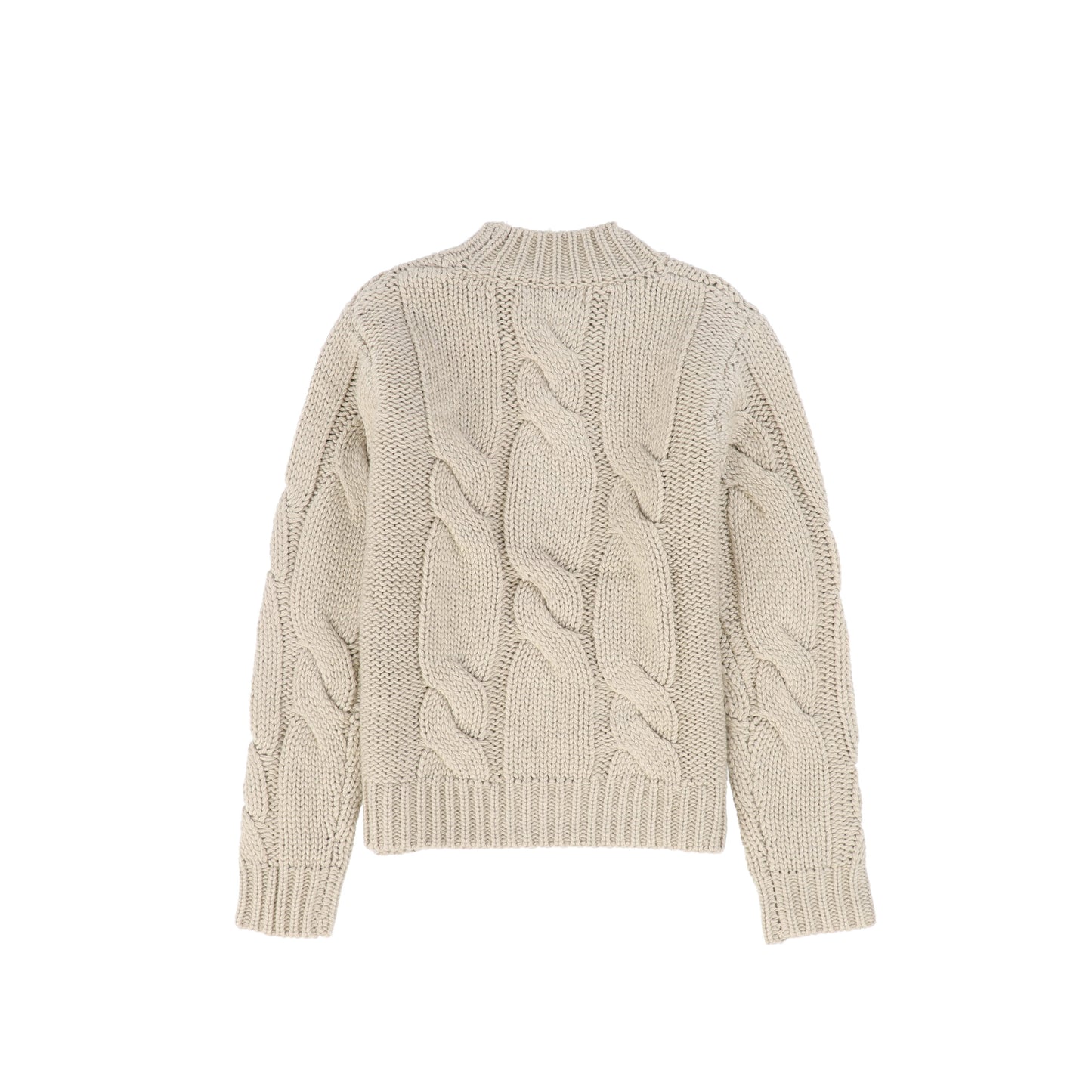 LE BOURDON BEIGE CABLE KNIT CHUNKY SWEATER