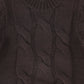 LE BOURDON BROWN CABLE KNIT CHUNKY SWEATER