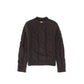 LE BOURDON BROWN CABLE KNIT CHUNKY SWEATER