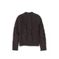 LE BOURDON BROWN CABLE KNIT CHUNKY SWEATER