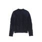LE BOURDON NAVY CABLE KNIT CHUNKY SWEATER