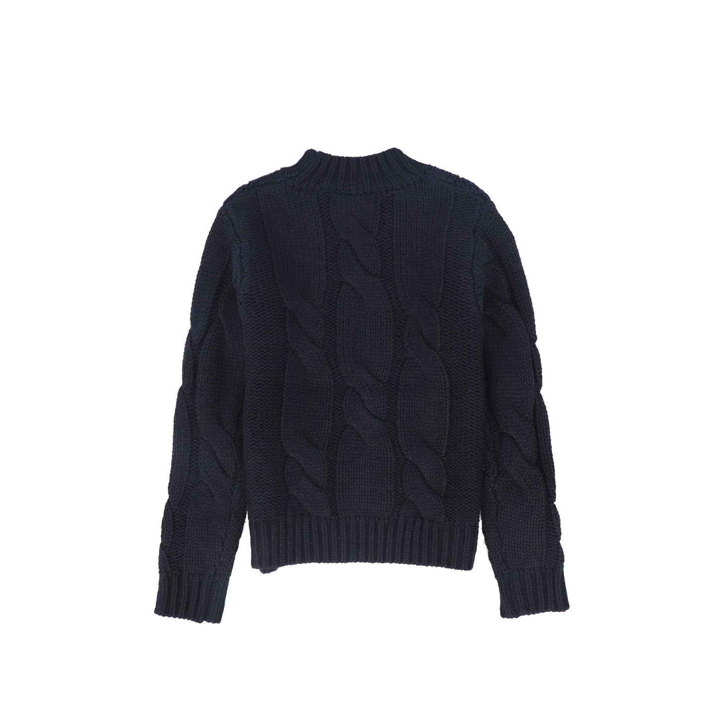 LE BOURDON NAVY CABLE KNIT CHUNKY SWEATER