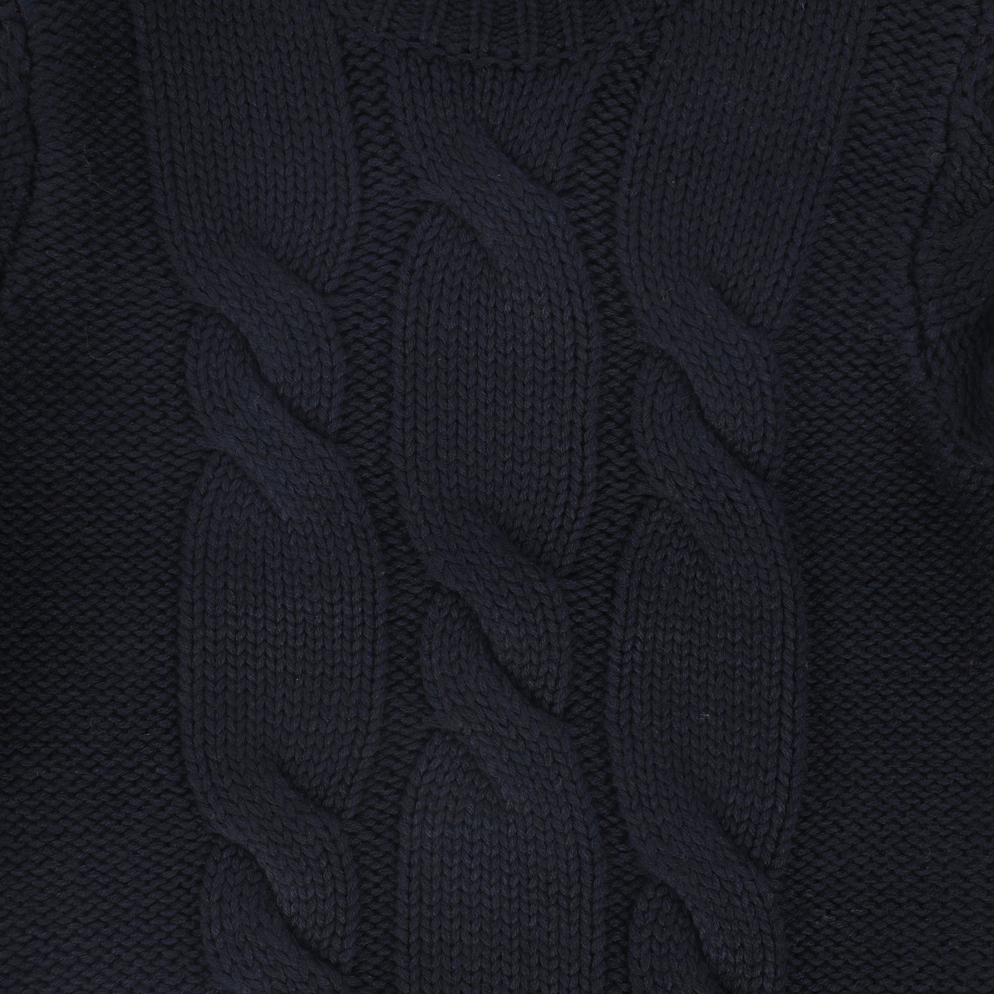 LE BOURDON NAVY CABLE KNIT CHUNKY SWEATER