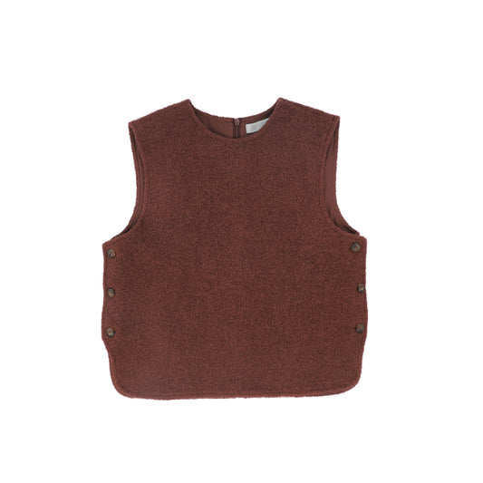 BACE COLLECTION BURGUNDY BOUCLE WOOL VEST
