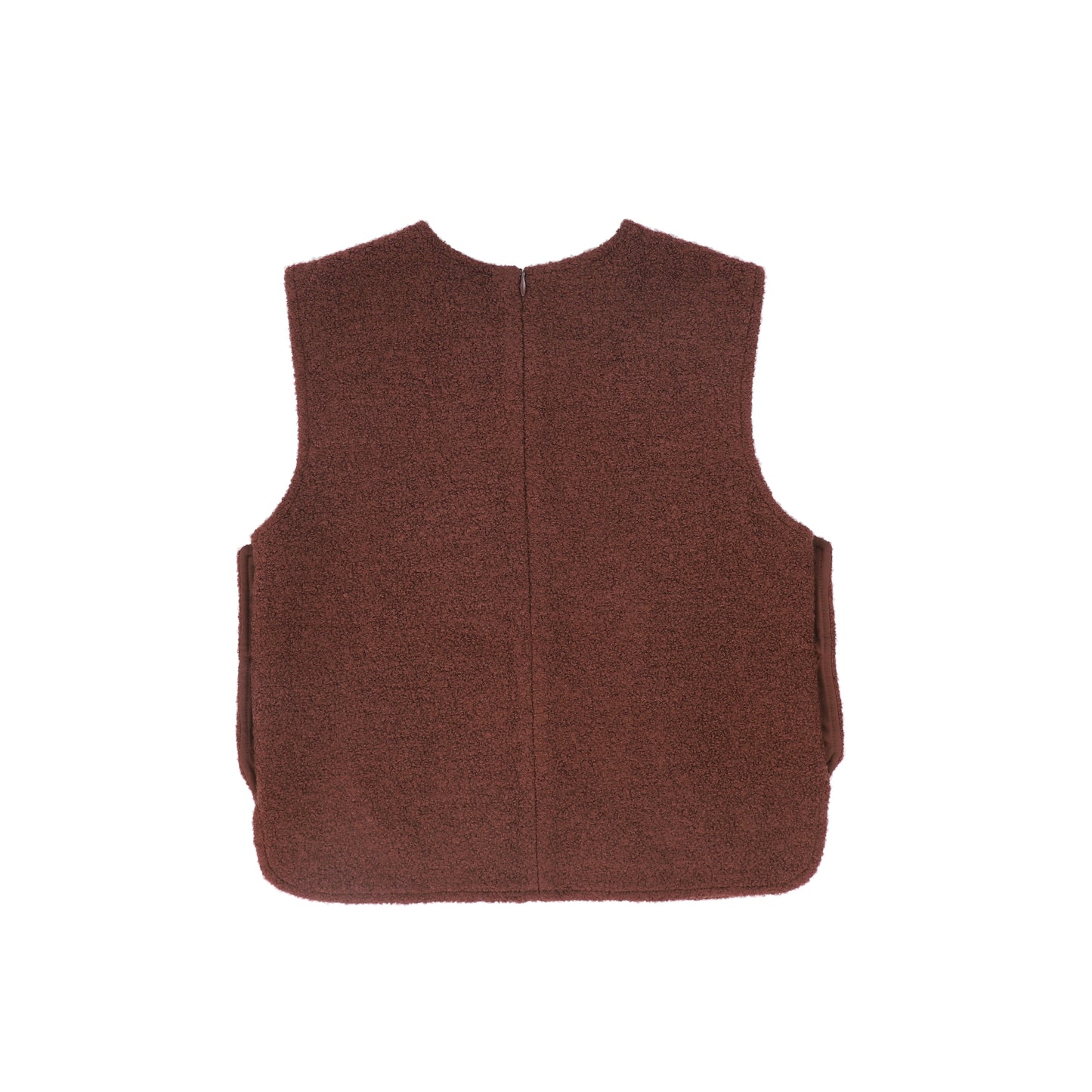 BACE COLLECTION BURGUNDY BOUCLE WOOL VEST
