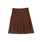 BACE COLLECTION BURGUNDY GATHERED WAIST PLEAT SKIRT