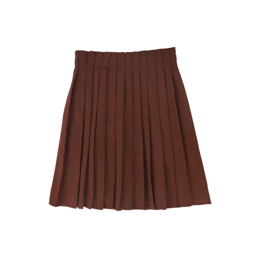 BACE COLLECTION BURGUNDY GATHERED WAIST PLEAT SKIRT