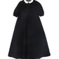 FRANCESCA GUILIANO BLACK VELVET EMBROIDERED COLLAR GOWN