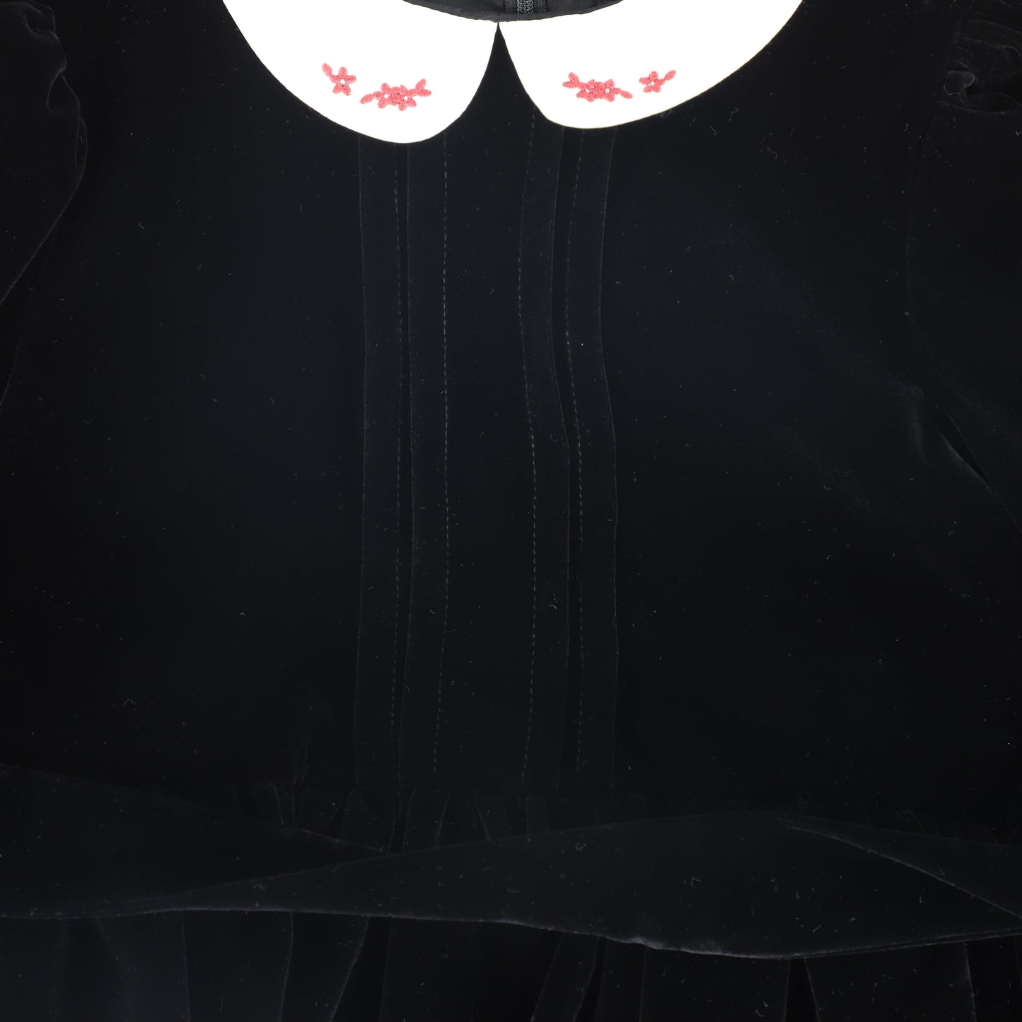 FRANCESCA GUILIANO BLACK VELVET EMBROIDERED COLLAR GOWN