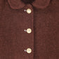 BACE COLLECTION BURGUNDY BOUCLE WOOL BUTTON DOWN DRESS