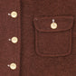 BACE COLLECTION BURGUNDY BOUCLE WOOL BUTTON DOWN DRESS