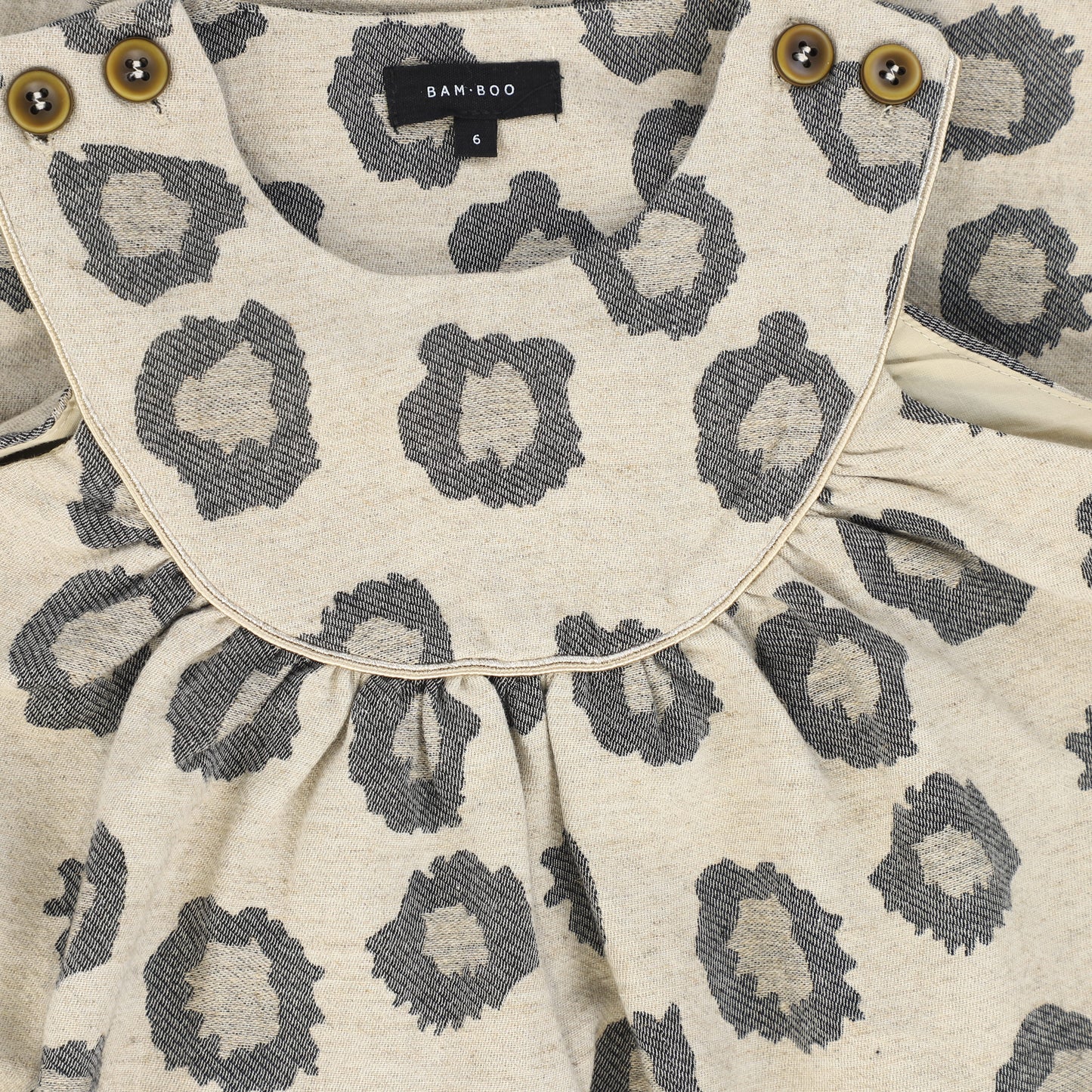 BAMBOO BEIGE LEOPARD PIPED JUMPER