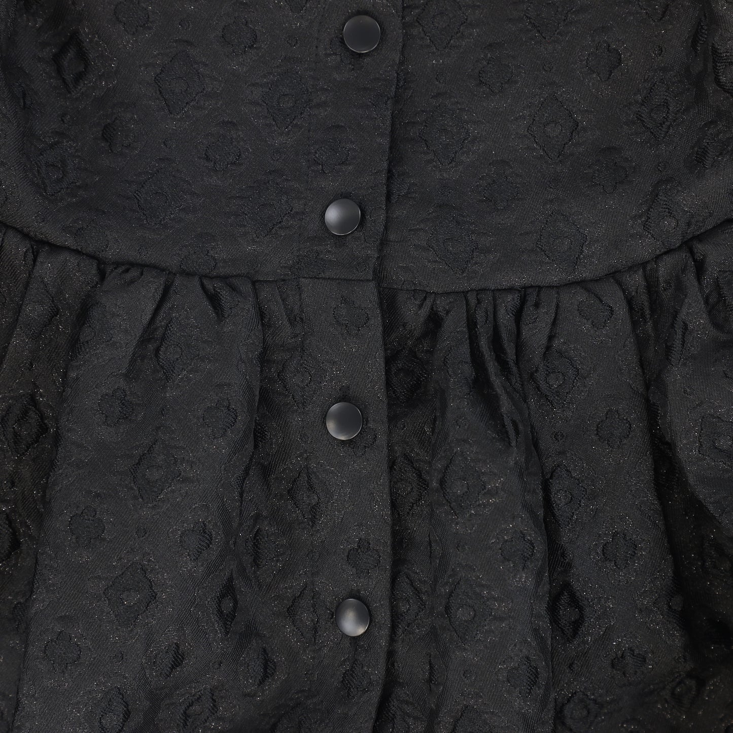 BAMBOO BLACK TEXTURED BROCADE WAISTED JUMPER