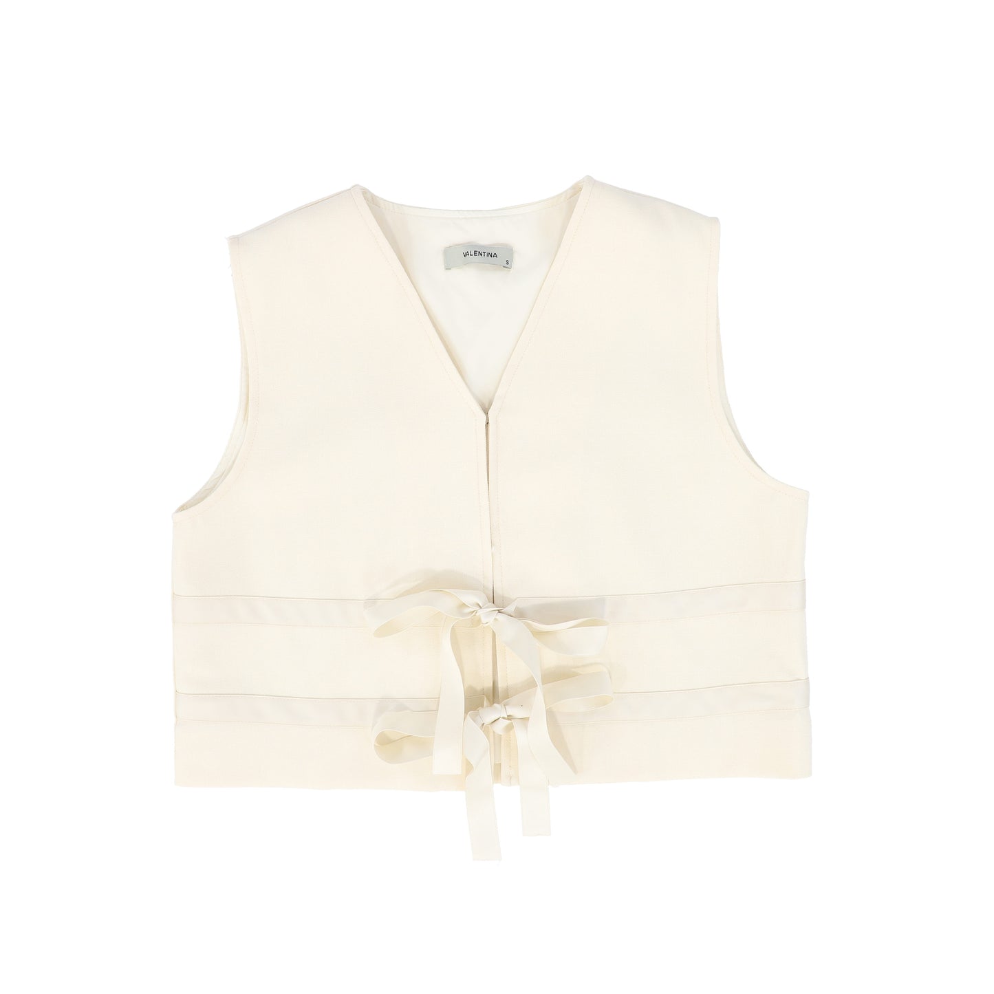VALENTINA CREAM BOW FRONT VEST
