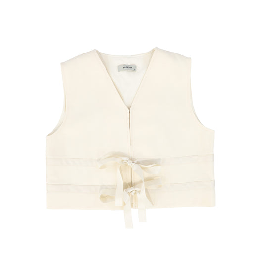 VALENTINA CREAM BOW FRONT VEST