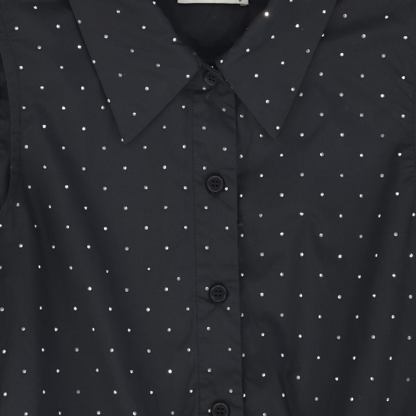 VALENTINA BLACK RHINESTONE COLLARED JUMPER