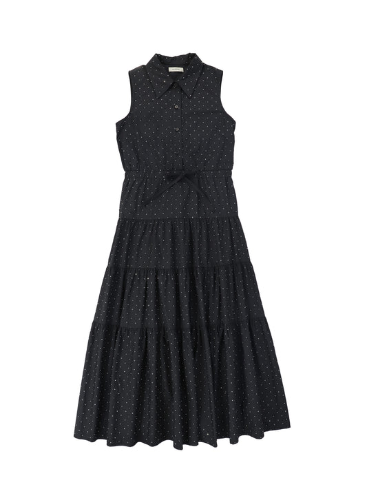 VALENTINA BLACK RHINESTONE COLLARED JUMPER