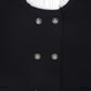 VALENTINA BLACK DOUBLE BREASTED RIBBED KNIT BLAZER