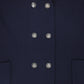 VALENTINA NAVY DOUBLE BREASTED RIBBED KNIT BLAZER