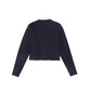 VALENTINA NAVY DOUBLE BREASTED RIBBED KNIT BLAZER