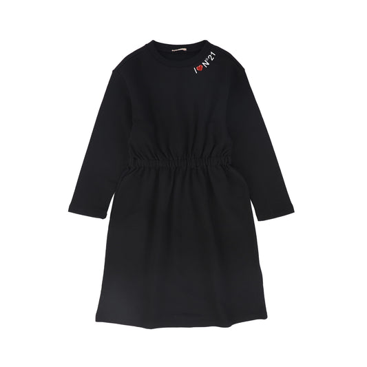 N21 BLACK LOGO MIDI SWEATER DRESS