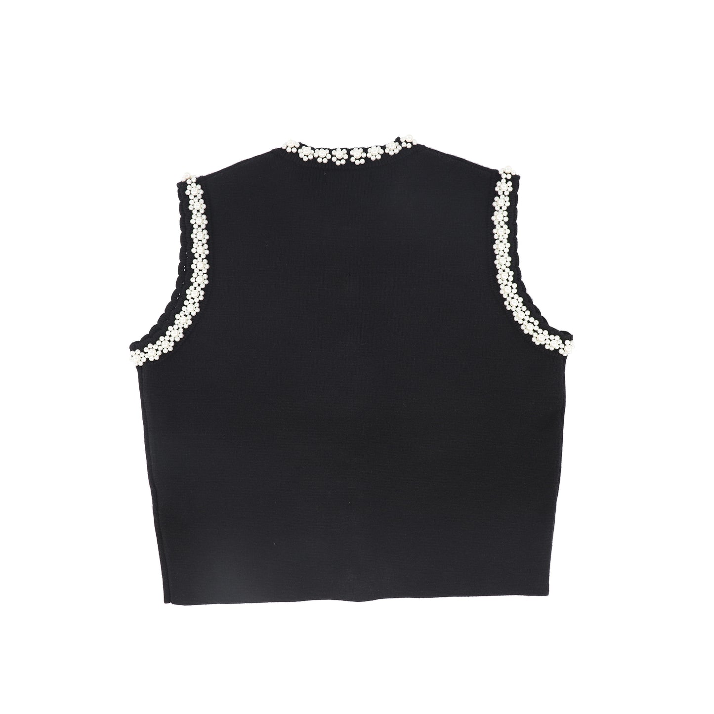 VALENTINA BLACK PEARL TRIMMED VEST