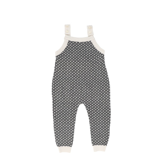 ANALOGIE BLACK/CREAM HEIRLOOM KNIT OVERALLS