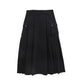 VALENTINA BLACK GATHERED DETAIL POCKET MIDI SKIRT