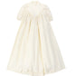 FRANCESCA GUILIANO IVORY TAFFETA LACE V DESIGN GOWN
