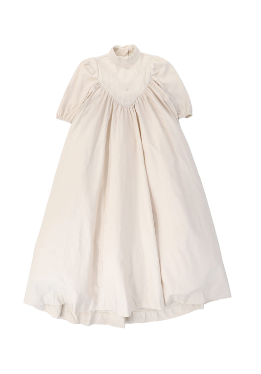 FRANCESCA GUILIANO PINK TAFFETA LACE V DESIGN GOWN