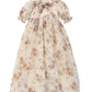 FRANCESCA GUILIANO PINK FLORAL ORGANZA NECK TIE GOWN
