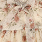 FRANCESCA GUILIANO PINK FLORAL ORGANZA NECK TIE GOWN