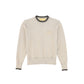 LE BOURDON BEIGE FINE KNIT TRIM SWEATER