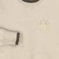 LE BOURDON BEIGE FINE KNIT TRIM SWEATER