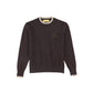 LE BOURDON BROWN FINE KNIT TRIM SWEATER