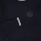 LE BOURDON NAVY FINE KNIT TRIM SWEATER
