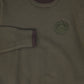LE BOURDON OLIVE FINE KNIT TRIM SWEATER