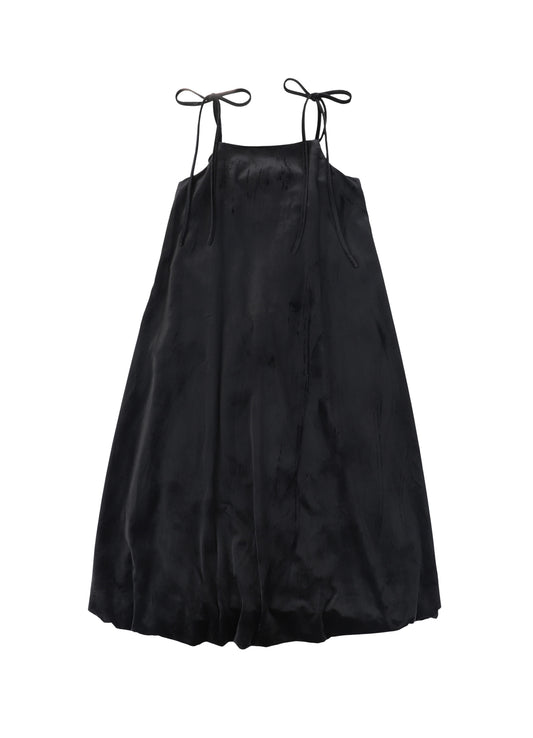 VALENTINA BLACK VELOUR BUBBLE HEM JUMPER