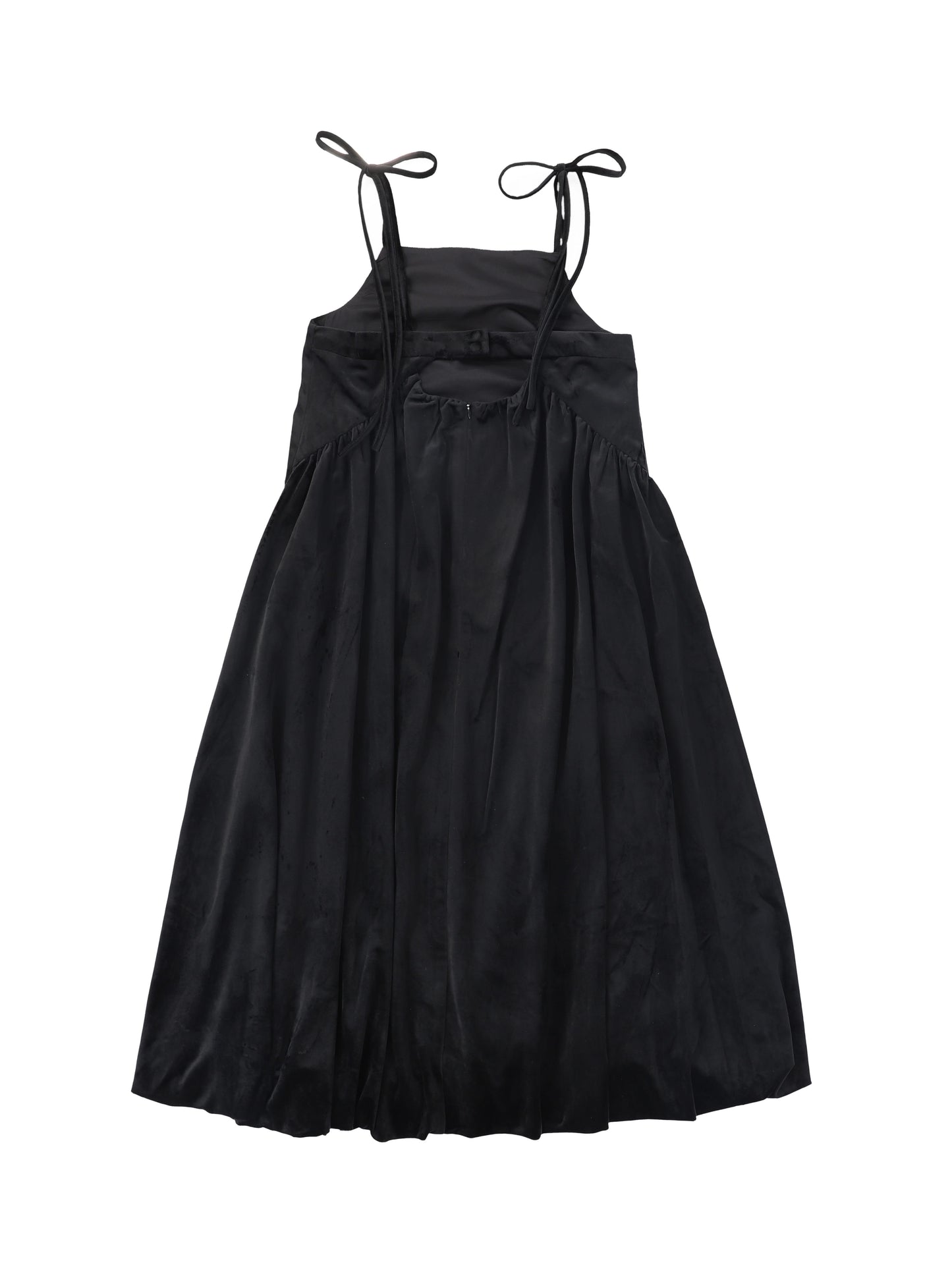 VALENTINA BLACK VELOUR BUBBLE HEM JUMPER
